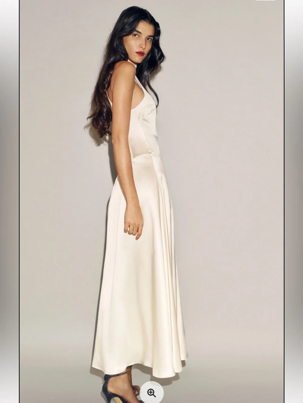 Reformation Ivory Satin Halter Maxi Dress - Picture 3 of 6